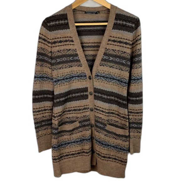 Peruvian Connection women’s wool long sleeves v-neck buttons closure cardigan xs - Picture 1 of 7
